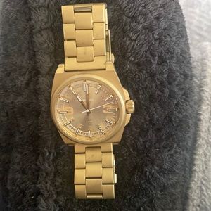 Diesel mens matte gold watch